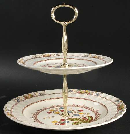 Cowslip 2 Tiered Serving Tray (Dinner & Salad Plate)
