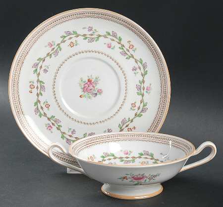 Craigavon Lavender Footed Cream Soup Bowl & Saucer Set
