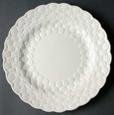 Daisy Embossed (All Off White) 13" Chop Plate (Round Platter)