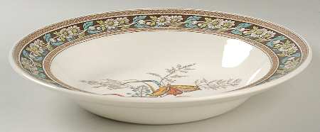 Daisy (Brown-Multicolor) Large Rim Soup Bowl