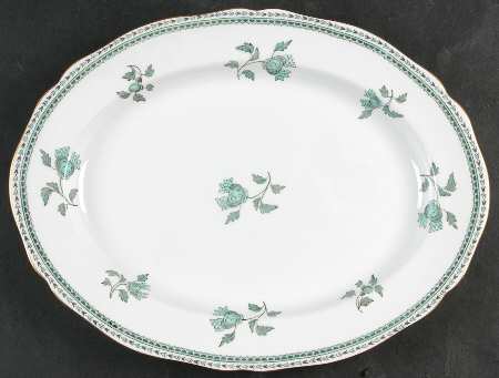 Darlington Green (Teal) 12" Oval Serving Platter