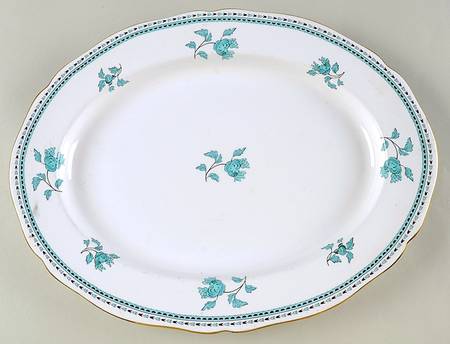 Darlington Green (Teal) 14" Oval Serving Platter