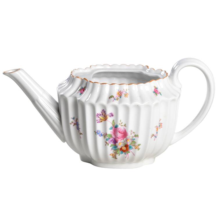 Dresden Rose (Y5758, Fluted) Teapot No Lid