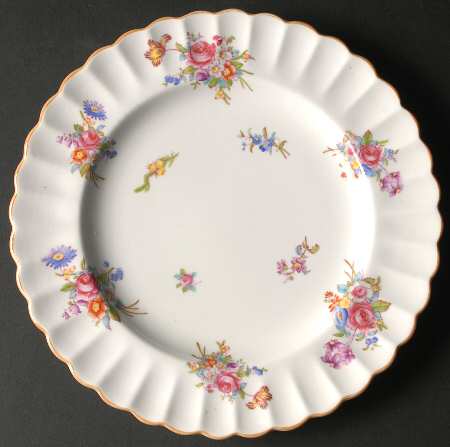 Dresden Rose (Y5758, Fluted) Luncheon Plate