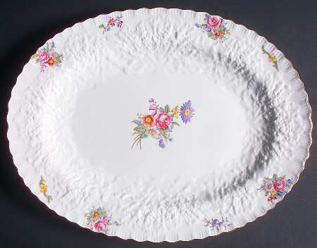 Dresden Rose (Y2958, Savoy) 13" Oval Serving Platter