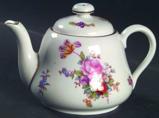 Dresden Rose (Y5741, Pink Background) Individual Teapot & Lid