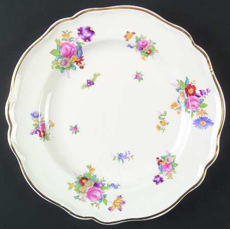 Dresden Rose (R2241, Scalloped, Gold) by Spode