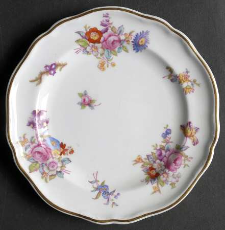 Dresden Rose (R2241, Scalloped, Gold) Bread & Butter Plate