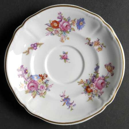 Dresden Rose (R2241, Scalloped, Gold) Saucer