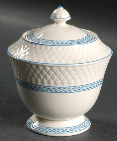 Elaine Blue (1290, Mansard) Sugar Bowl & Lid