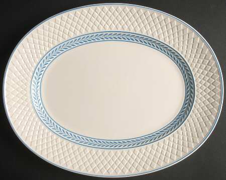 Elaine Blue (1290, Mansard) 13" Oval Serving Platter