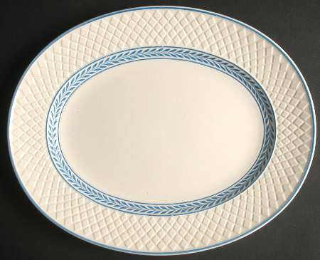 Elaine Blue (1290, Mansard) 11" Oval Serving Platter