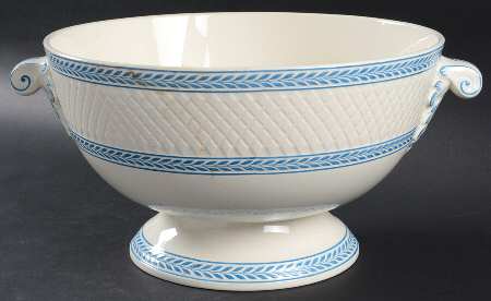Elaine Blue (1290, Mansard) Footed Punch Bowl
