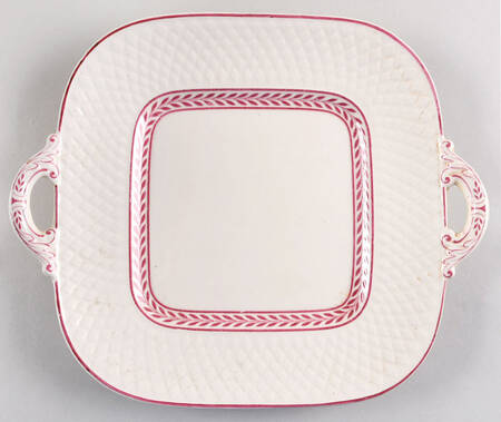 Elaine Pink (1292, 1319, Mansard) Handled Cake Plate