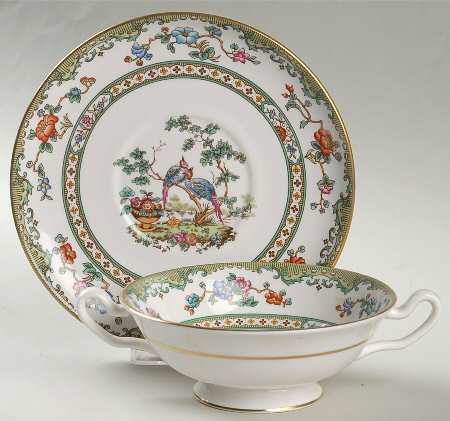 Elysee Footed Cream Soup Bowl & Saucer Set