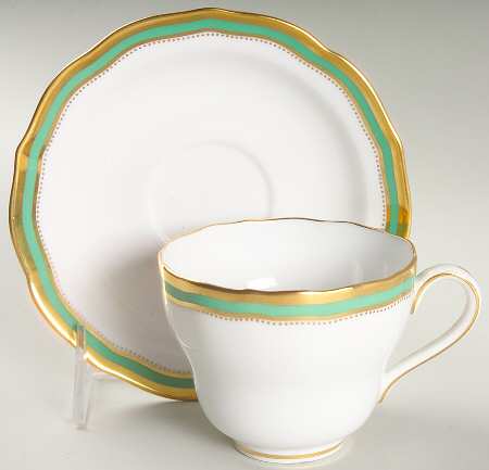 Embassy Green Footed Cup & Saucer Set