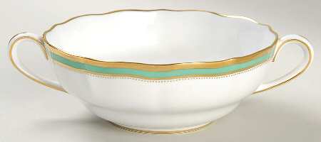Embassy Green Footed Cream Soup Bowl