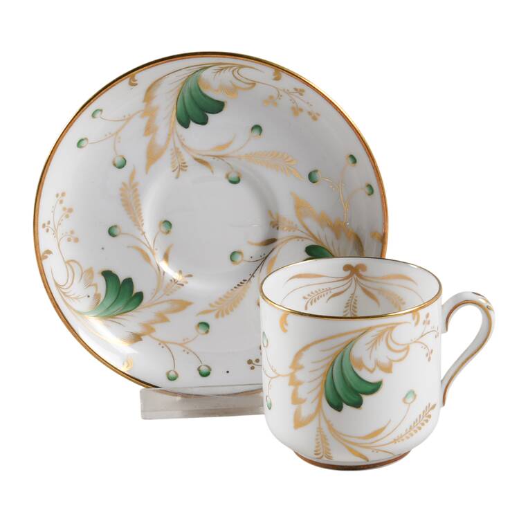 Emerald Flat Demitasse Cup & Saucer Set