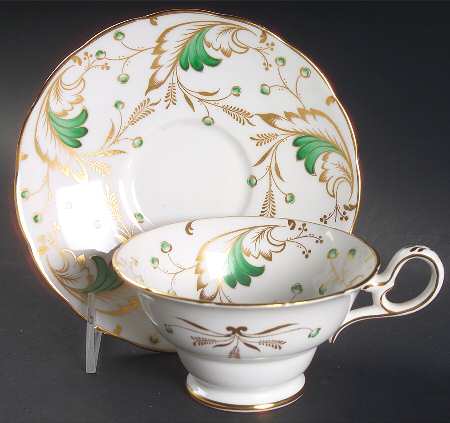 Emerald Footed Cup & Saucer Set
