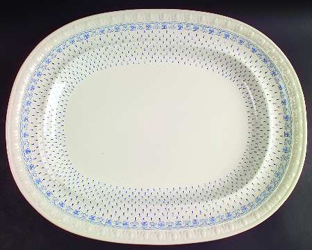 Ermine Blue 17" Oval Serving Platter