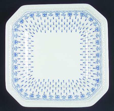 Ermine Blue Square Salad Plate
