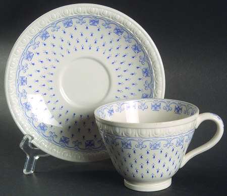 Ermine Blue Footed Cup & Saucer Set