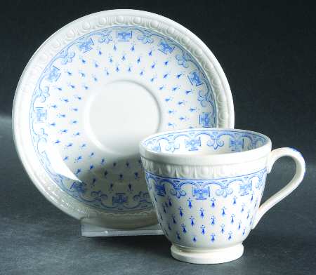 Ermine Blue Footed Demitasse Cup & Saucer Set