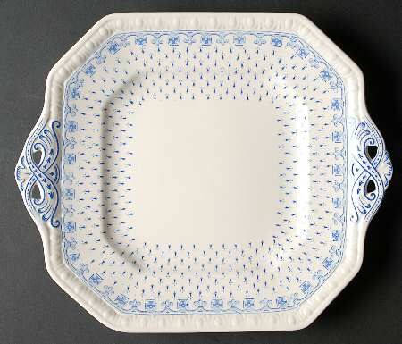 Ermine Blue Handled Cake Plate