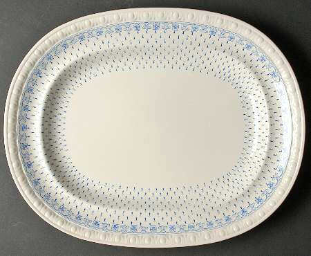 Ermine Blue 15" Oval Serving Platter