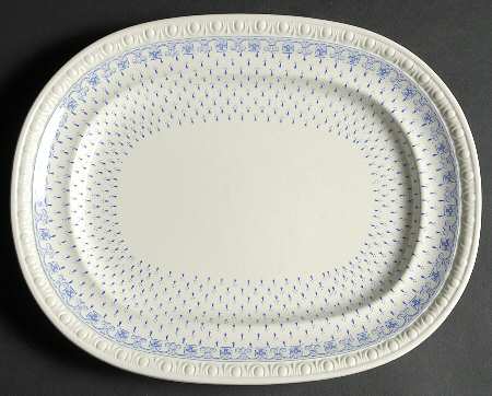Ermine Blue 13" Oval Serving Platter