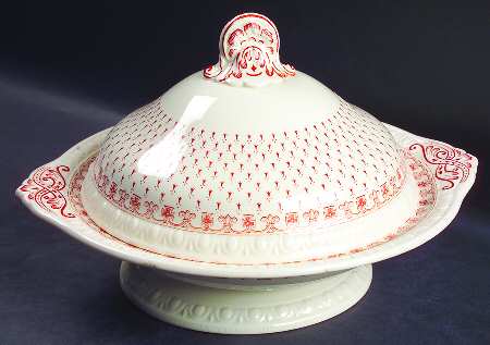 Ermine Red Round Covered Vegetable