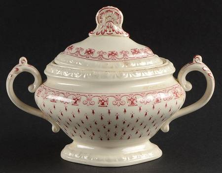 Ermine Red Sugar Bowl & Lid