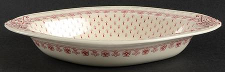 Ermine Red 10" Oval Vegetable Bowl