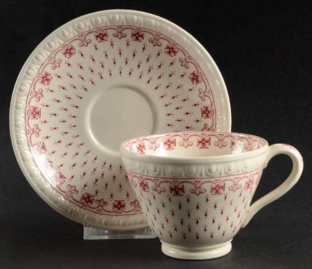 Ermine Red Footed Cup & Saucer Set