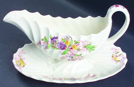 Fairy Dell Gravy Boat with Attached Underplate