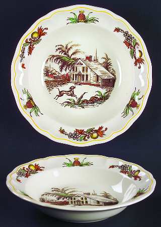Fair Haven (Yellow Trim) Rim Soup Bowl