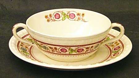 Firenze Footed Cream Soup Bowl & Saucer Set
