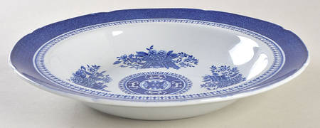 Fitzhugh Blue Large Rim Soup Bowl