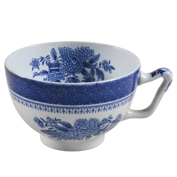 Fitzhugh Blue Canton Shape Footed Cup