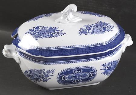Fitzhugh Blue Oval Tureen & Lid