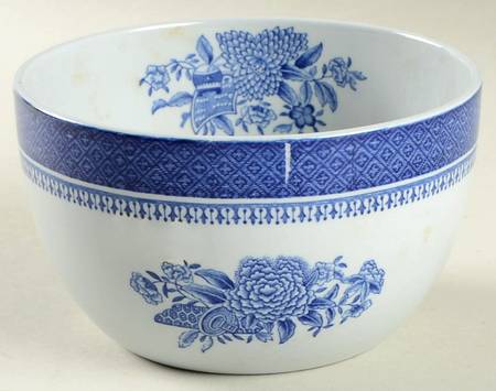 Fitzhugh Blue Open Rice/Sugar Bowl