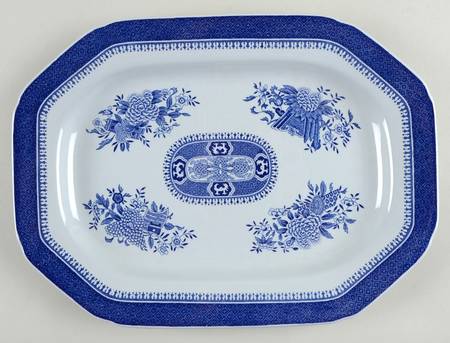 Fitzhugh Blue 12" Oval Serving Platter