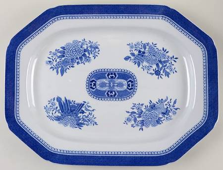 Fitzhugh Blue 16" Oval Serving Platter