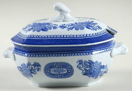 Fitzhugh Blue Sauce Boat & Lid