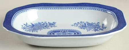 Fitzhugh Blue 8" Oval Vegetable Bowl
