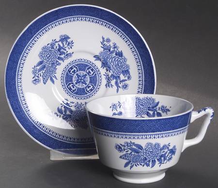 Fitzhugh Blue London Shape Oversized Cup & Saucer Set