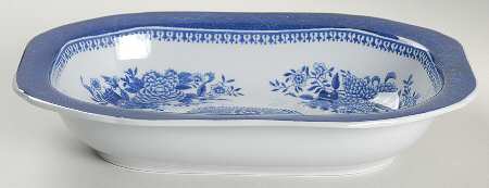 Fitzhugh Blue 7" Oval Vegetable Bowl