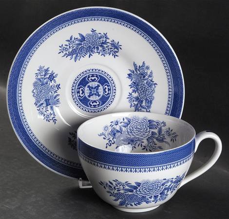 Fitzhugh Blue Jumbo Cup & Saucer Set