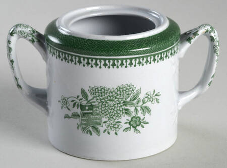 Fitzhugh Green Sugar Bowl No Lid