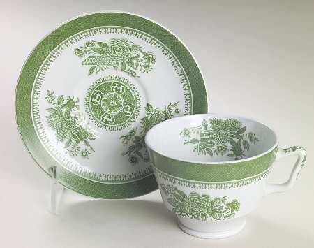 Fitzhugh Green London Shape Footed Cup & Saucer Set
